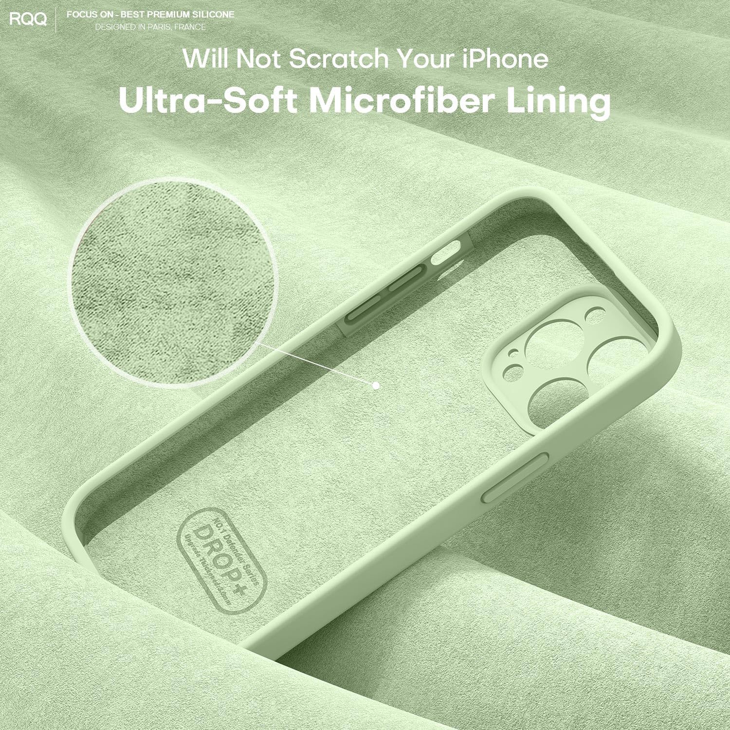 Designed for iPhone 14 Pro Max Case, Premium Silicone with [Camera Protection] [Anti-Scratch Microfiber Lining] Shockproof Phone Case for iPhone 14 Pro Max 6.7" - Matcha