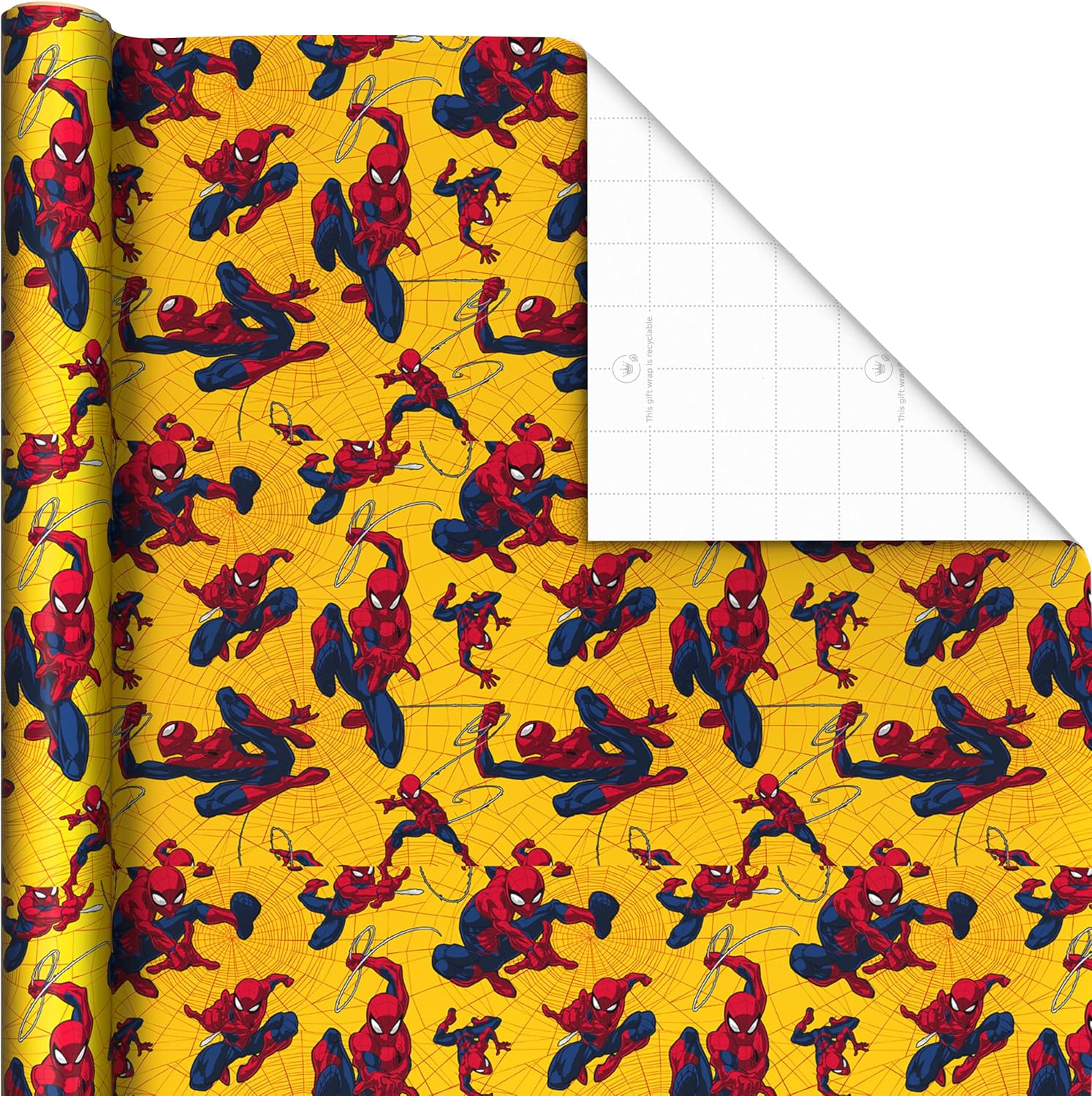Hallmark Marvel Wrapping Paper Rolls, 3 Rolls (Spider-Man, Superhero)