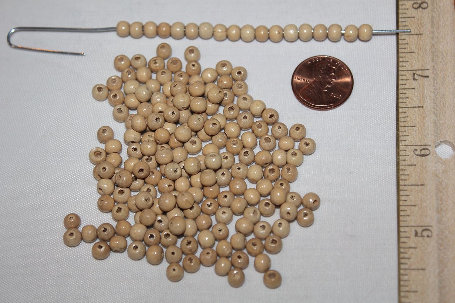 Natural (Polished) Wood Beads - Pack of 1000 Beads or 2000 Beads - Available in 4 Shapes - 5mm, 6mm, 8mm Round & 8mm Disc (8mm - V - 2000 Beads)