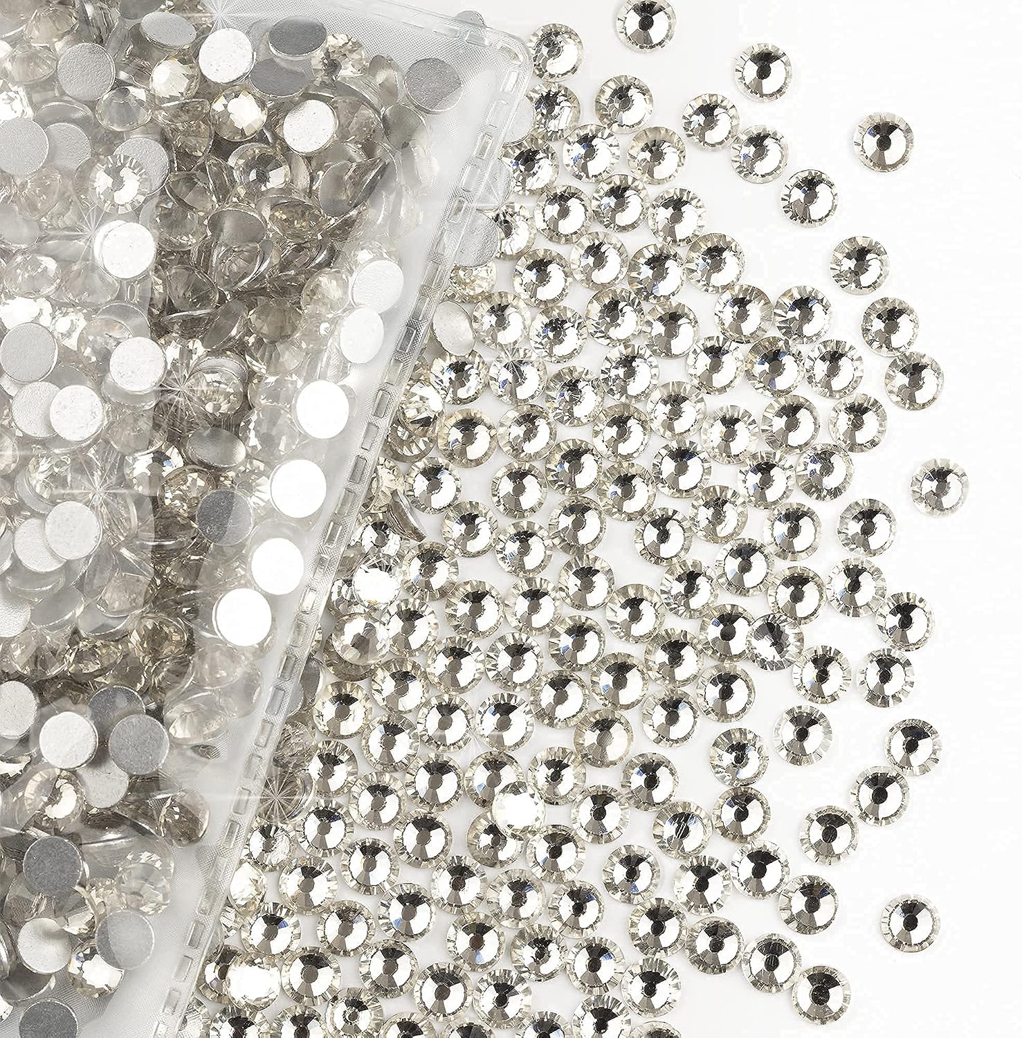 720PCS SS20 Flatback Crystals,SHERING Handmade Flatback Rhinestones,5mm White Rhinestone Craft for Nail Art Crafts Decorations Clothes Dress Shoes Makeup