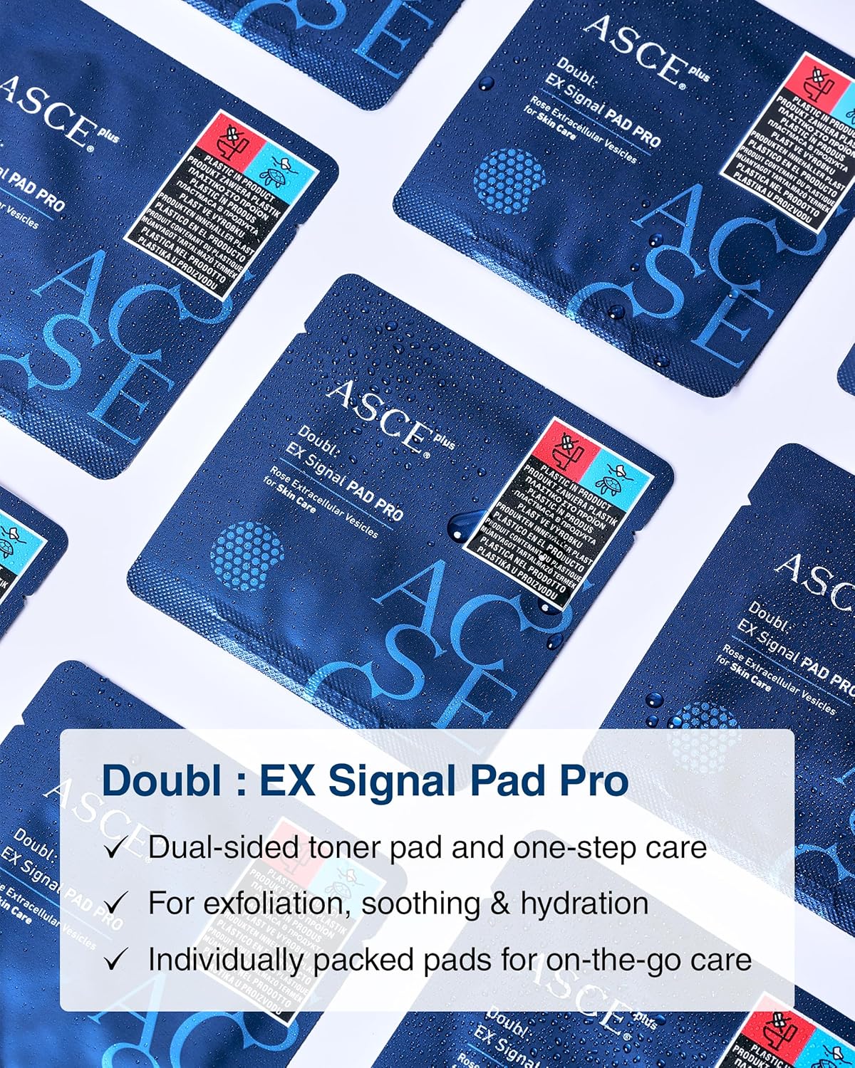 ASCE+ EX Signal Pad PRO - Treating Dark Spots, Wrinkles & Dull Skin - Hydrating & Exfoliation Facial Treatment with Exosome – 30 Count