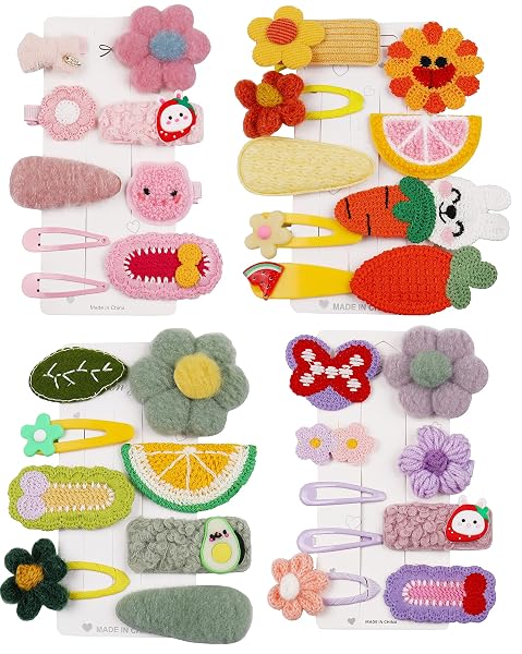 Hairpin Candy-colored kids hair accessories, flower and fruit, rainbow hairpin set, girl cartoon animal cute hairpin,Pac
