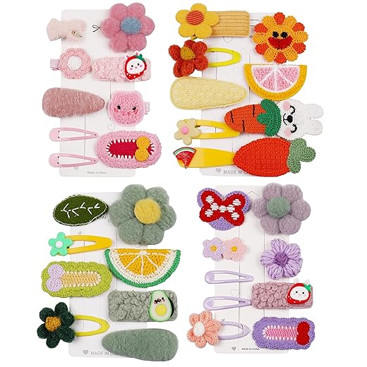 33 PCS Hairpin Candy-colored kid's hair accessories, flower and fruit, rainbow hairpin set, girl cartoon animal cute hairpin