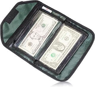 Multipack Pouch Organizer - 6 Zippered Money Envelopes for Cash Management and Budgeting (Green)