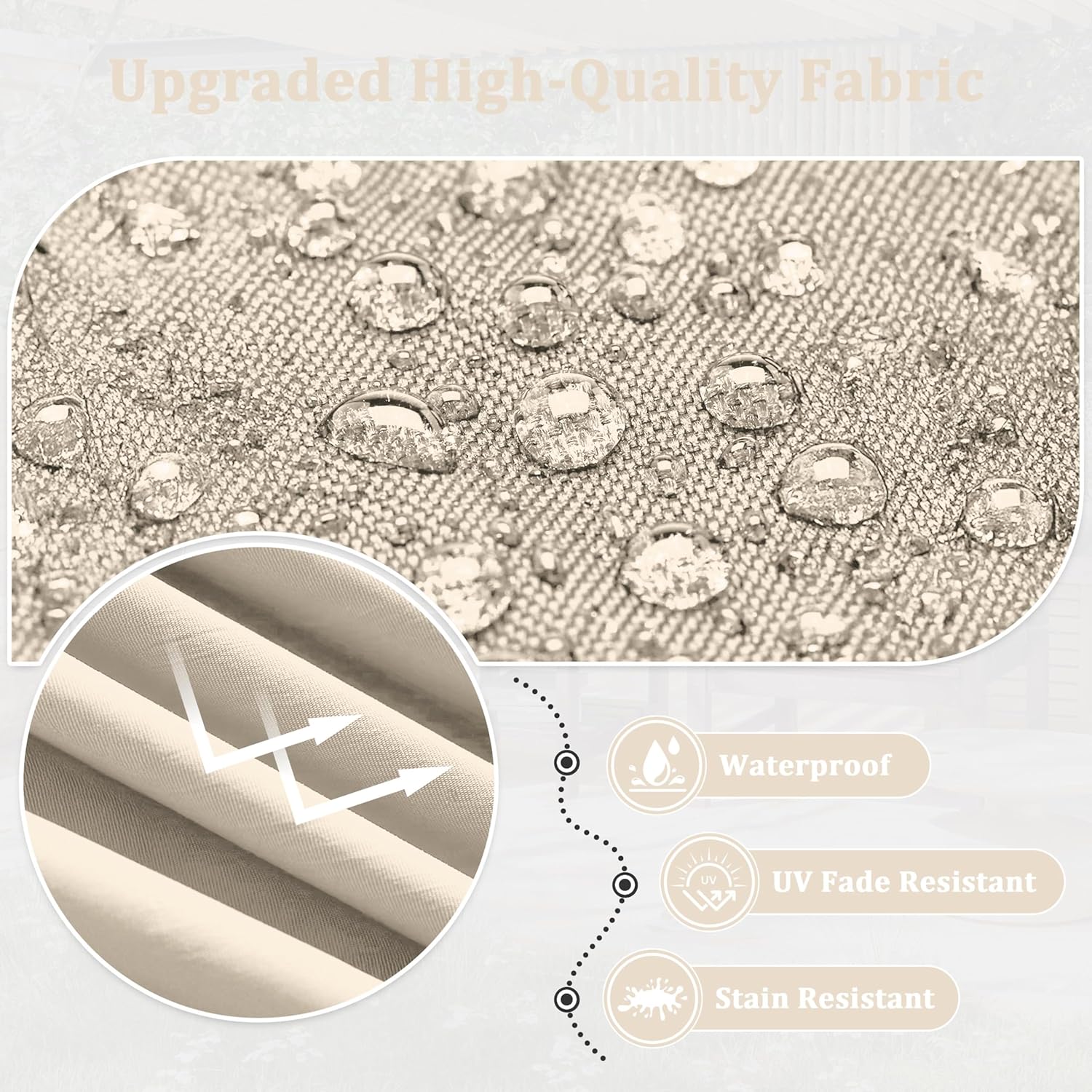 Outdoor Chair Cushions Patio Funiture Chair Seat Cushion 17 L X 16 W X 3 H Waterproof & Fade Resistant Square Sofa Couch Chair Pads with Non-Slip Bottom &Handle & Adjustable Straps Set of 2