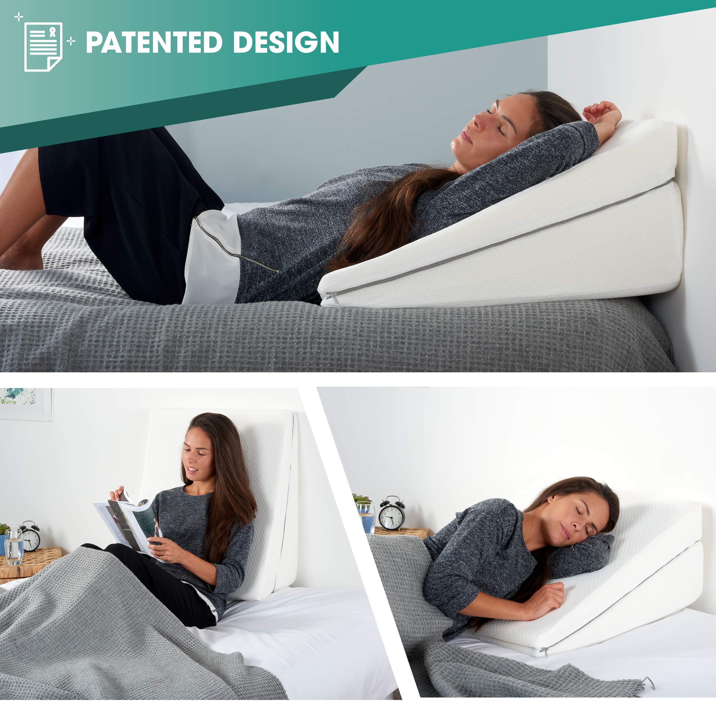 Bed Wedge Pillow RS10 by Relax Support Incline/Triangle Pillow for