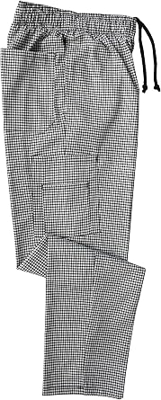 M&M SCRUBS Classic 6 Pocket Huntstooth Chef Pants with Multi-Pack Quantities Available