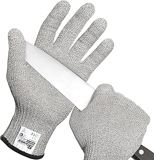Schwer LEVEL A9/F Schnittschutzhandschuhe, ultimativer Schnittschutz nach den höchsten US-amerikanischen und europäischen Standards, zum Schneiden von Fleisch, Austernschütten(grau,L)