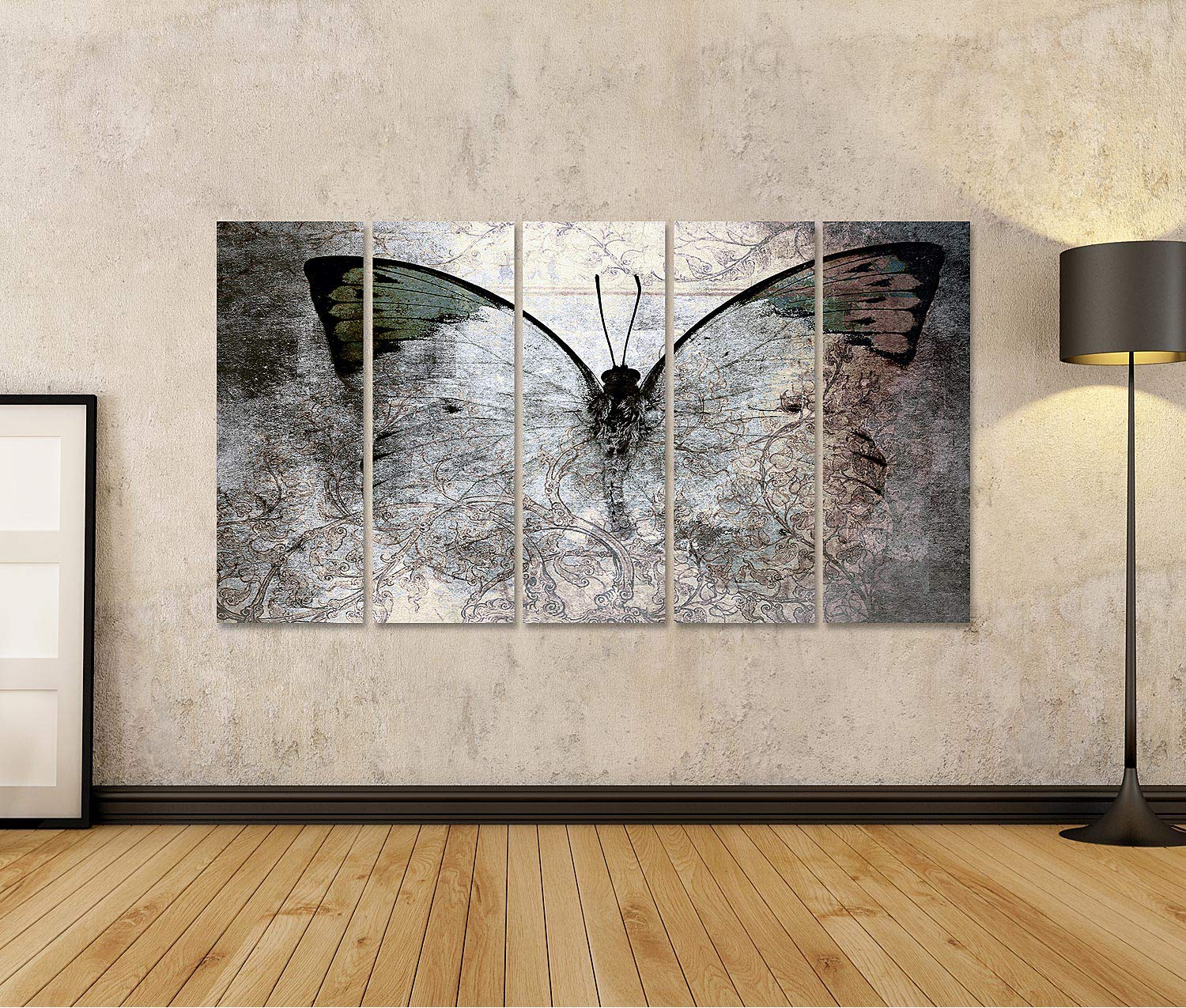 islandburner Image sur toile Abstrait papillon fond teinté peinture murale salon maison bureau chambre images GBUO-5Px