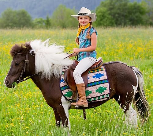 Miniatura 6 de Jastore Sombrero de vaquero occidental para niños y niñas, clásico vaquero con cinturón de hebilla