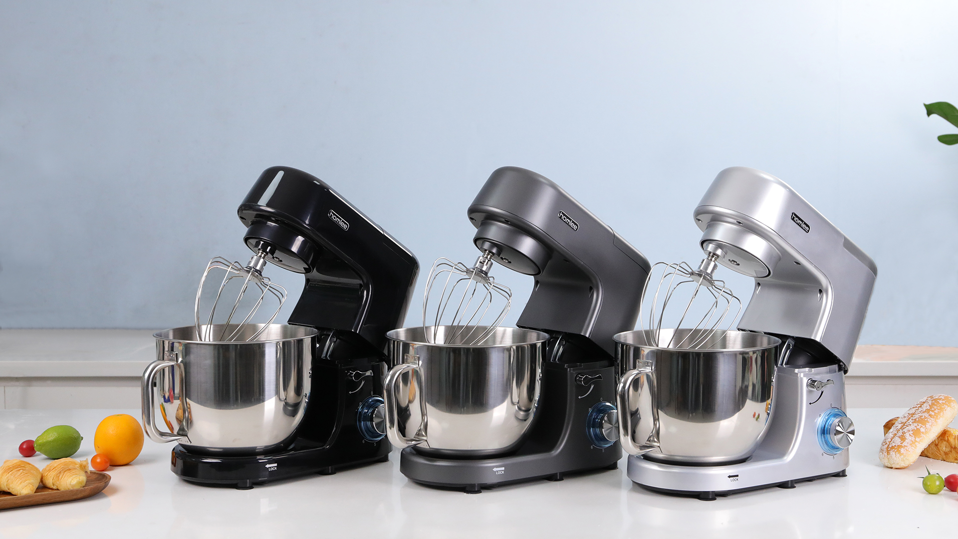 Robot Pâtissier Continental Edison 800W – Bol Inox 4,3L, 10 Vitesses, Noir Et Rouge, Neuf