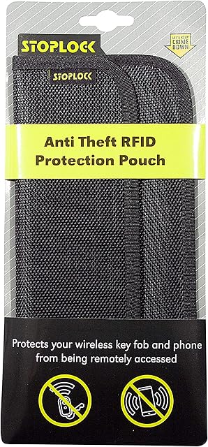 Stoplock RFID Contactless Protection Pouch Purse Wallet SS5433 - Anti-Theft Signal Blocker Credit Card Key Fobs Mobile Phones,Black,192mm x 100mm x 9mm