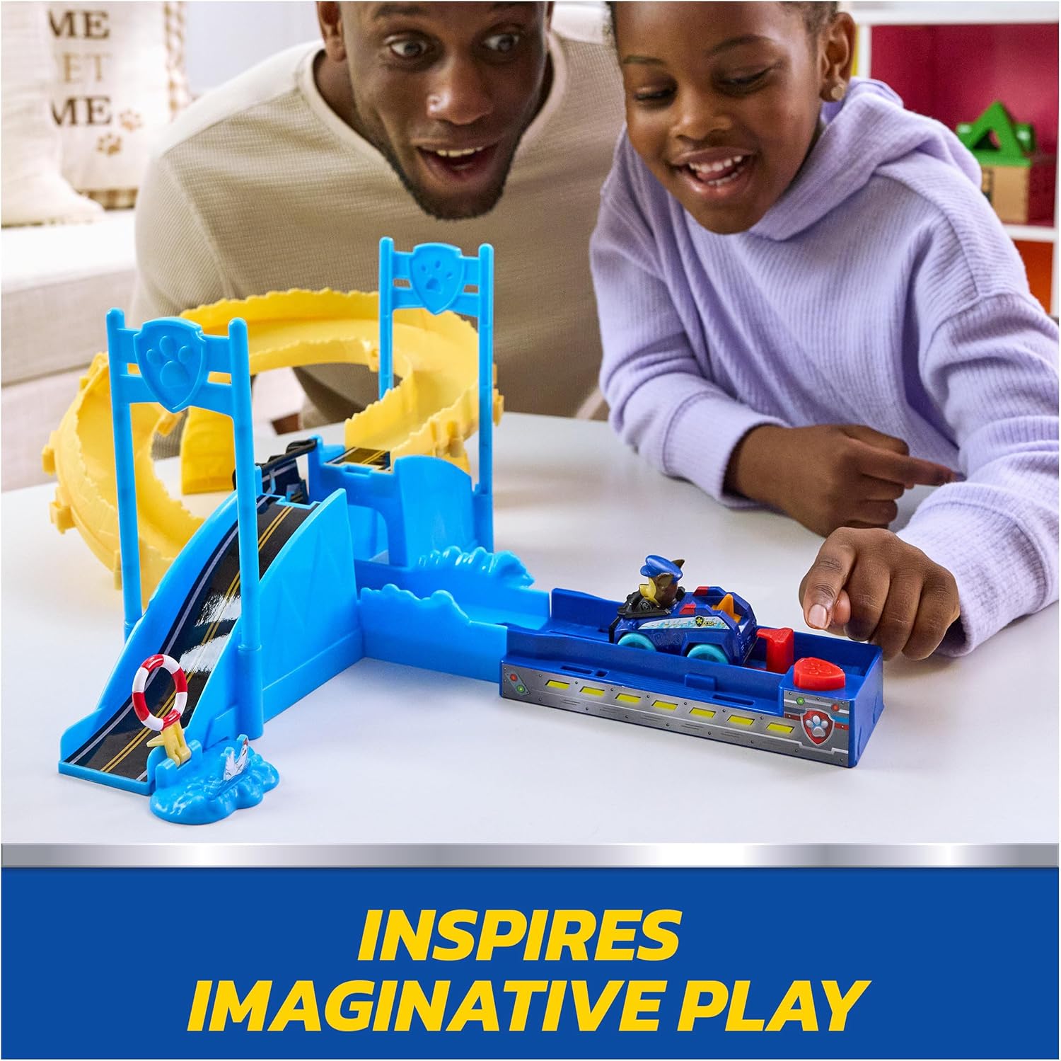 PAW Patrol Pup Squad Track Set, Looping Track Playset & Vehicle Launcher with Chase & Marshall Toy Cars, Kids Toys for Boys & Girls Ages 3 and Up
