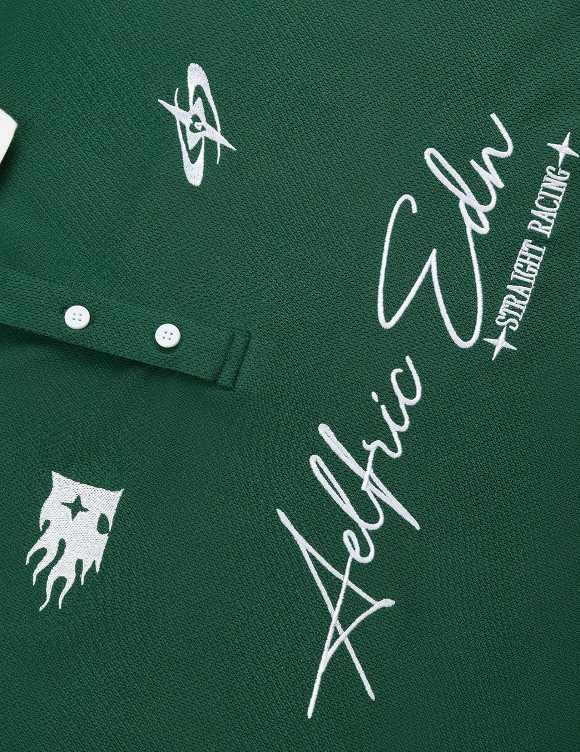 Aelfric Eden Mens Vintage Letter Polo Tee Oversized Button Collar Graphic Patchwork T Shirt Short Sleeve Summer Tops - Image 5