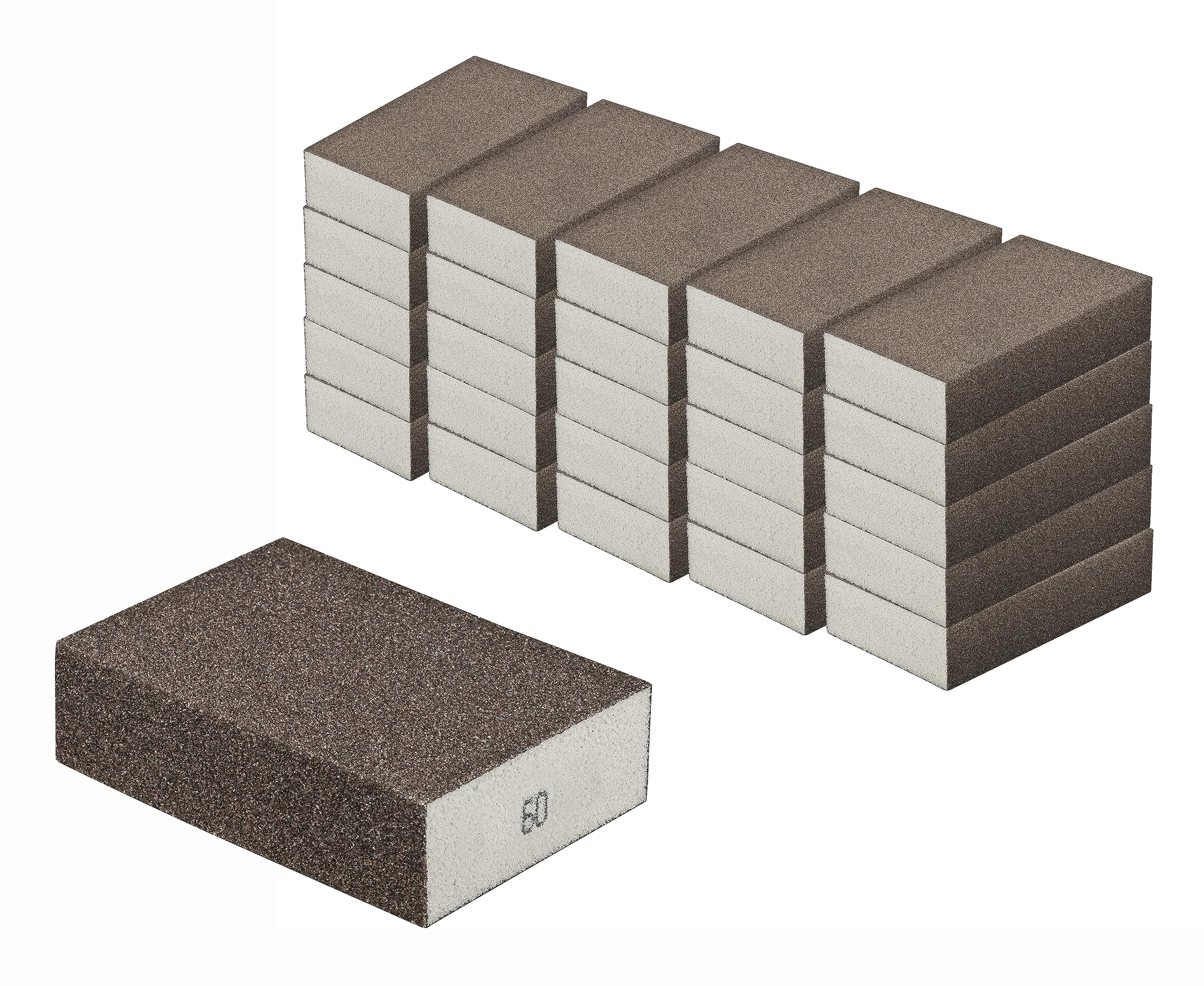Schleifschwamm 100 Stück Schleifschwämme Grobe Körnung K60 für Holz Lack Metall Trocken u. Nass Schleifen waschbar u. wiederverwendbar