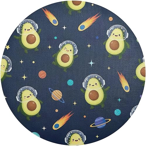Cute Avocados Space Blue Table Placemats, Heat Resistant Non Slip Decorative Placemats for Kitchen one sizex6