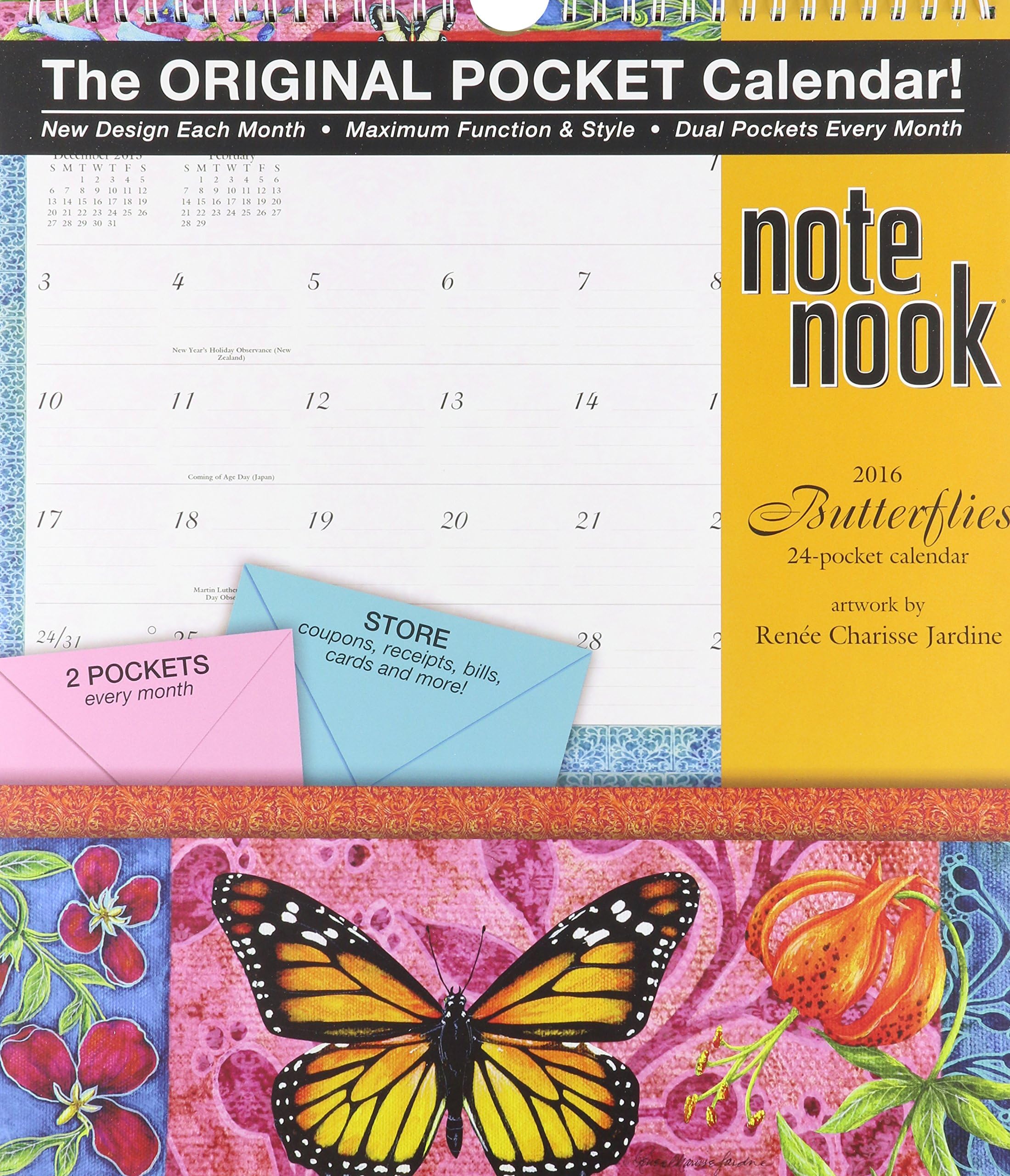 Butterflies Note Nook 2016 Calendar Calendar – Wall Calendar