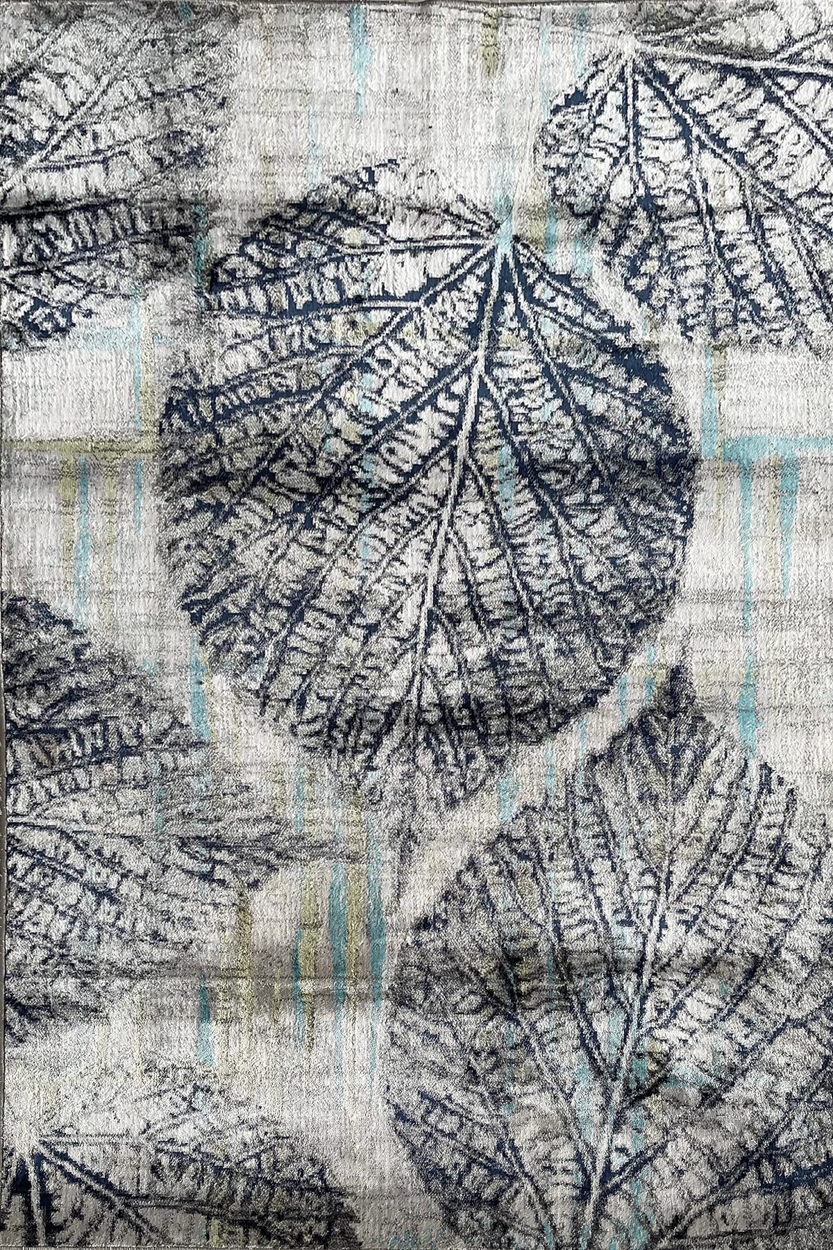 INDIAN ORIENTAL RUGS Italia Collection Super Quality Multi-Purpose Thick Polyester Rug of Abstract Design for Living Room,bedrooom and Anywhere (Silver,5X8)