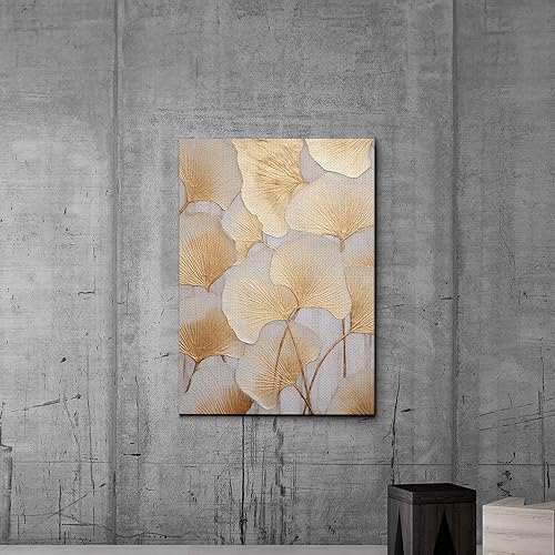 Miniatura 6 de Original Ginkgo biloba Print On Canvas, Modern Textured Gold Wall Art, Abstract Gold Leaves Print, Living room Wall Decor, Canvas Prints, Wall