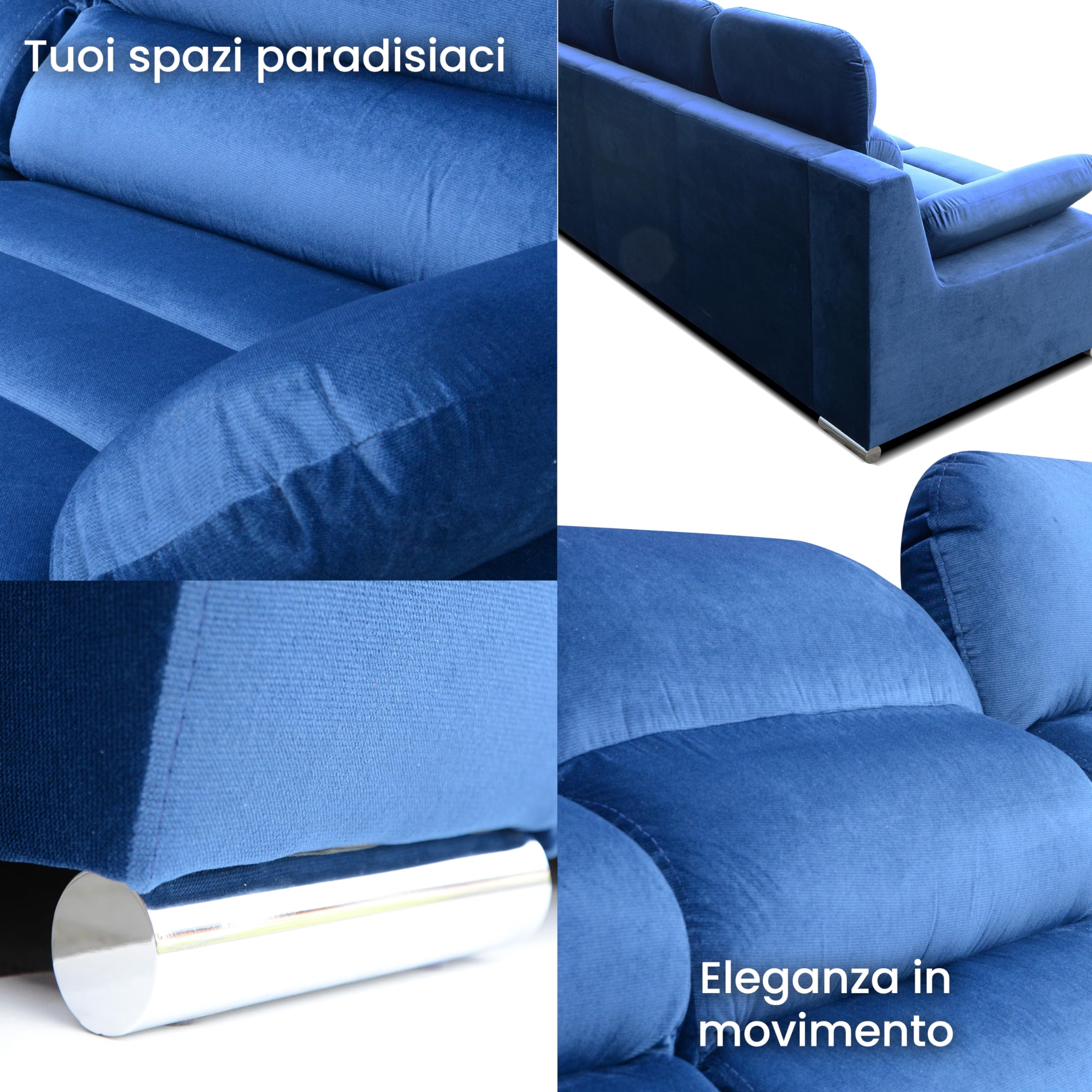 Robin Inspire Amber Divano Letto 3 Posti Kronos Antracite | Divano letto 3 posti in tessuto Kronos, apertura rapida, comfort elevato, ideale per soggiorno e camera, 238×96×95 cm