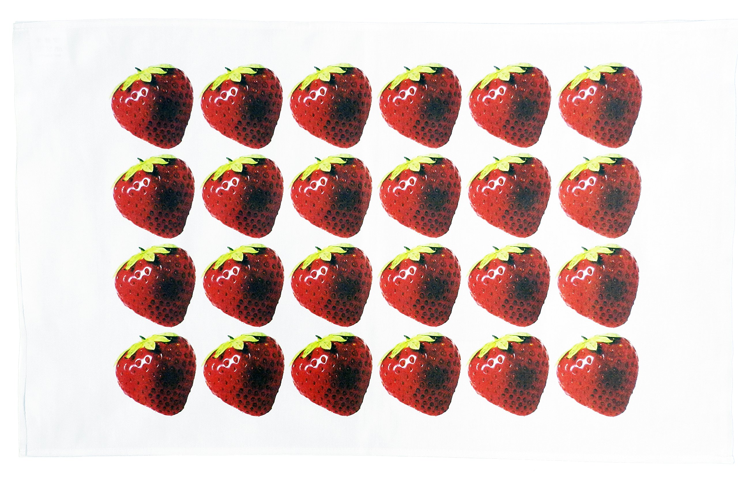 Half a Donkey English Strawberry Cotton Tea Towel, 48 cm Width x 79 cm Height