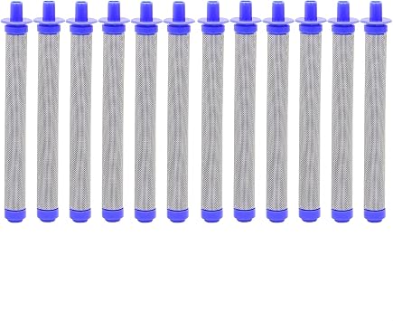 12-Pack 288749 Airless Spray Gun Filter 288749 Replacement for Graco SG2/SG3/SG10/SG20/SG Pro, 60 Mesh Blue Stainless Steel Paint Sprayer Accessories