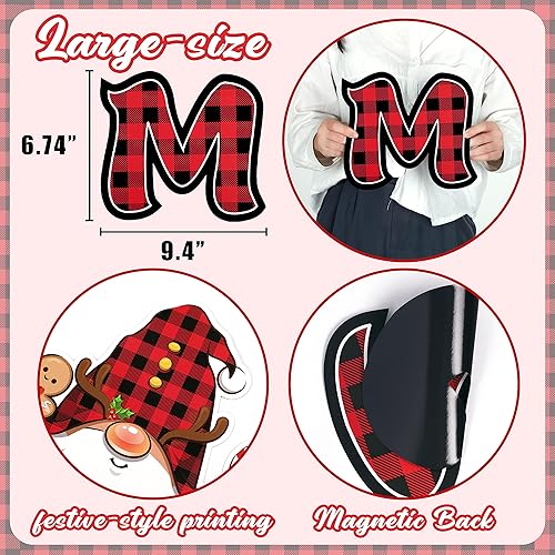 Vista 155 de 90shine 32 imanes navideños para decoración de puerta de garaje, bola de Navidad, refrigerador y cocina (rojo, verde, dorado)