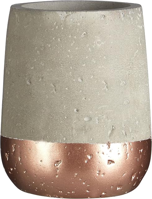 Premier Housewares Neptune Tumbler, Concrete, Grey/Copper, 8 x 8 x 10 cm