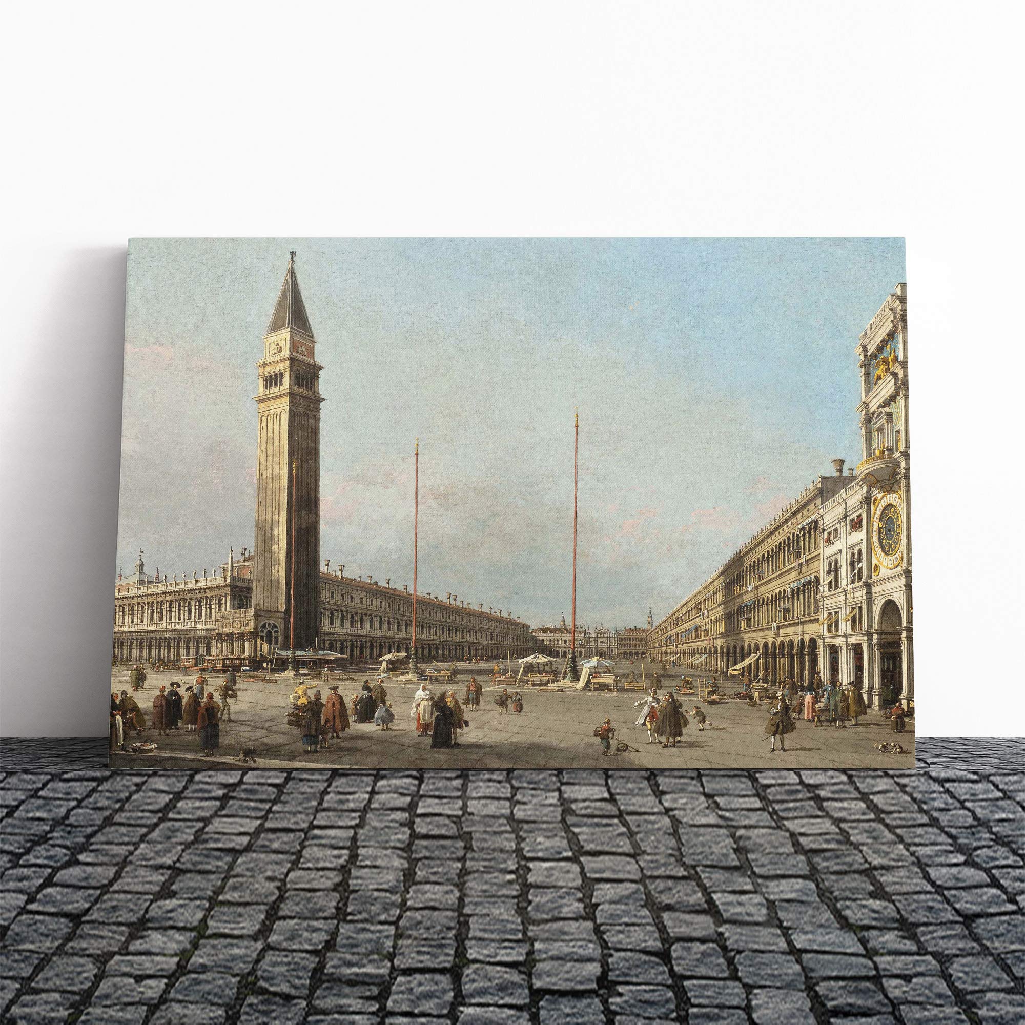 Giovanni Canaletto Piaza San Marco Canvas Print | Gallery Wrapped 30mm Frame Wall Art | 30x20 inches | Ready to Hang | Modern Picture | Living Room Bedroom Lounge Office