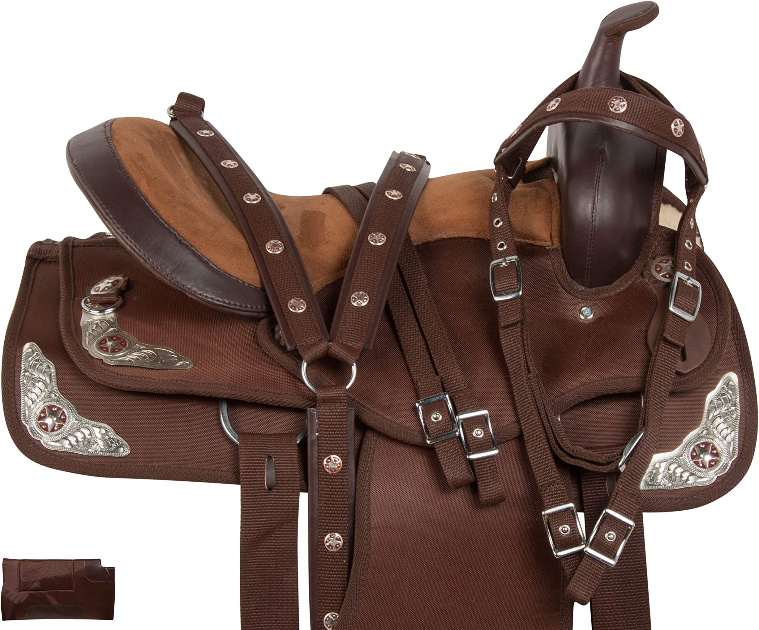 Premium Western Light Weight Cordura Synthetic Horse Saddle TACK Set 14โ 15โ 16" 17โ 18"