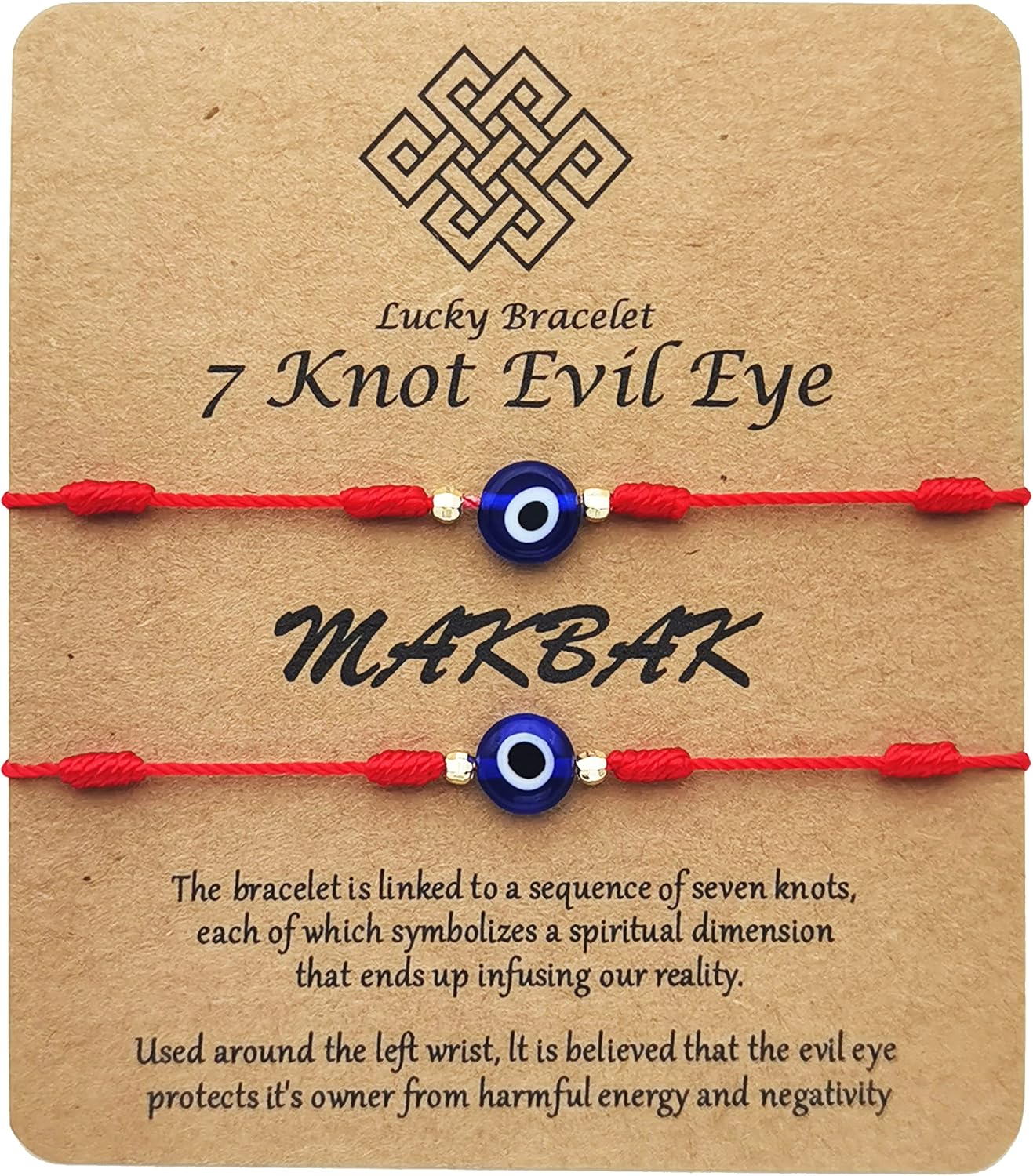 Evil Eye 7 Knot Lucky Bracelets for Women Men Adjustable Lucky Amulet Black Red String Bracelet for Protection Family Friends