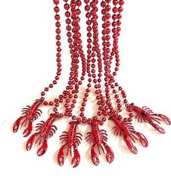 Crawfish Mardi Gras Beads Party Favor Lobster Necklace 12 Pcs