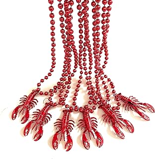 YSPPF Crawfish Mardi Gras Beads Party Favor Lobster Necklace (12 Pcs)