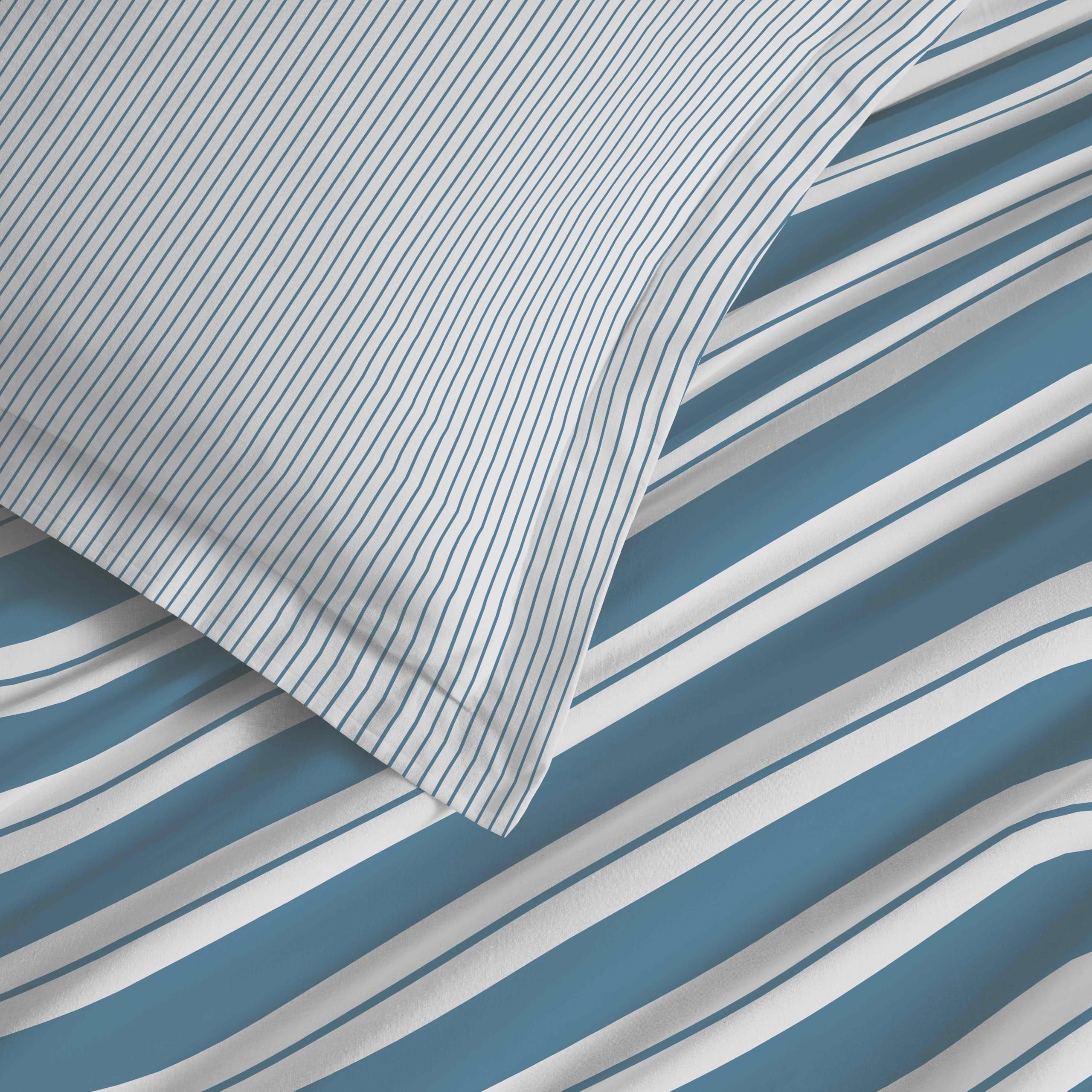 Parure de draps 4 pièces "Vanessa" pour lit 140 x 190 cm (Florence Denim)