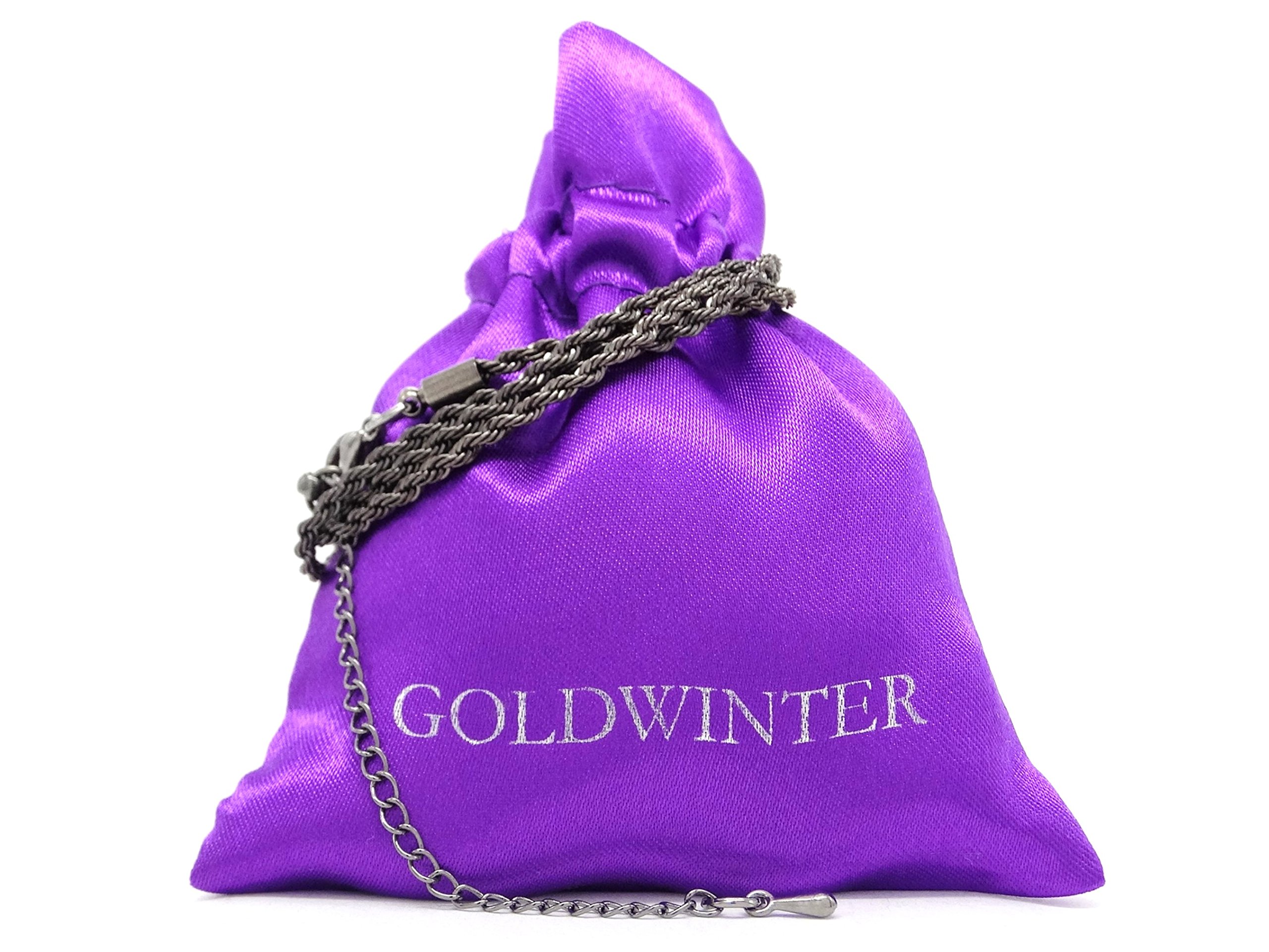 Collana in acciaio inox nero regolabile in lunghezza sottile con sacchetto viola e scatola regalo per gioielli nera. e Acciaio inossidabile, colore: Nero, cod. ND1