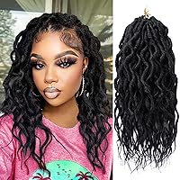 Vista 15 de LOSMOEER Cabello de ganchillo sintético de 12 pulgadas, 7 paquetes de cabello de ganchillo Goddess Locs para mujer, trenzas de ganchillo suaves