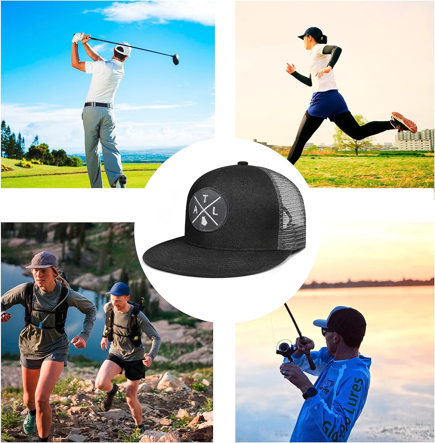 City Flat Brim Snapback Trucker Hat Unite State Adjustable Baseball Cap Mesh Hip Hop Flat Bill hat for Men & Women - Image 8