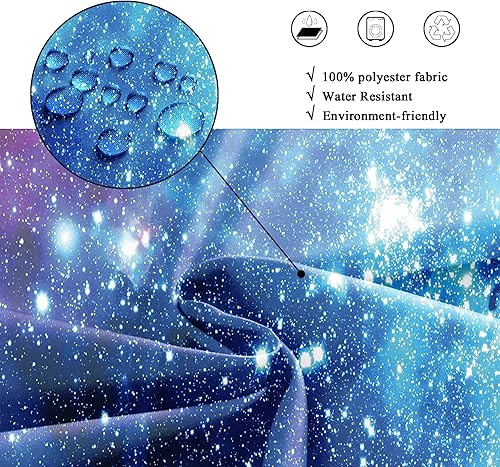 Miniatura 5 de Riyidecor Cortina de ducha con diseño de galaxia para decoración de baño, 72 pulgadas de ancho x 72 pulgadas de alto, nebulosa, universo, planetas