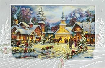 Pumpernickel Press Embossed Christmas Scripture Greeting Cards Boxed Set Faith Runs Deep, 16 Count