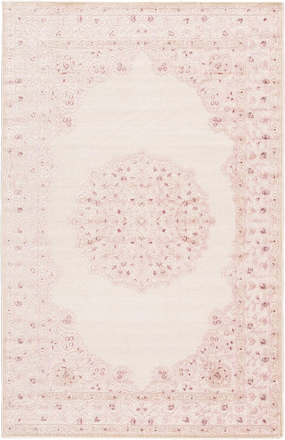Jaipur Living Malo FB123 Medallion Pink and White Area Rug (6'x9')