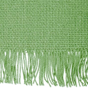 DII Everyday Collection, Fringed Solid Tabletop, Table Runner, 14x72, Green