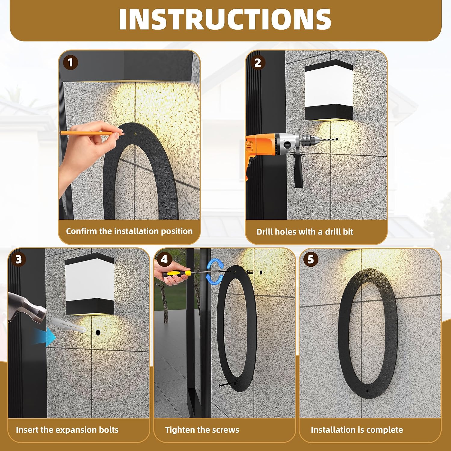 16 Inch Extra Large House Numbers For Outside, Oversized Floating Address Numbers For House With Shadow Effect, Large House Numbers Matte Black For Homes, Apartments, Hotels (Number 0)