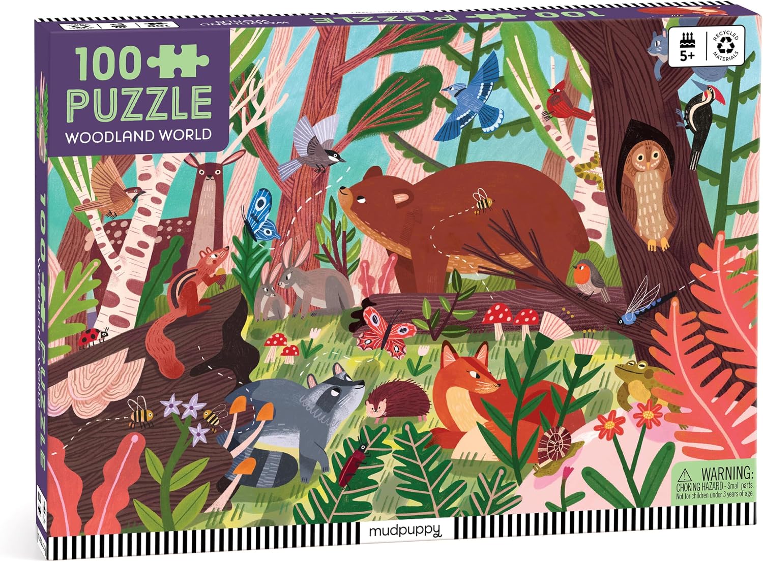 Mudpuppy - Woodland World 100 Piece Jigsaw Puzzle for Kids