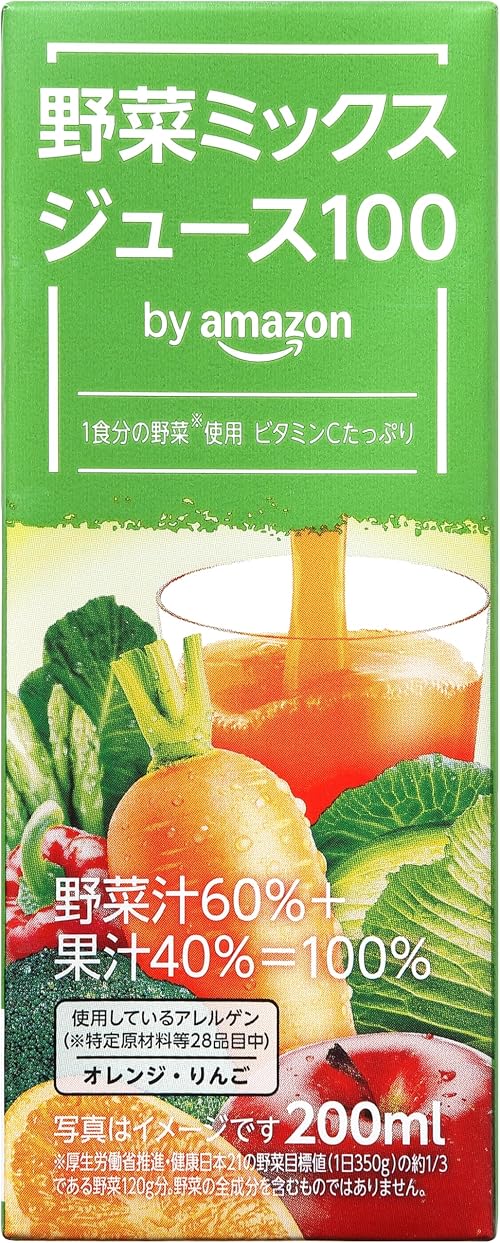by Amazon 野菜ミックスジュース 100% 200ml×24本