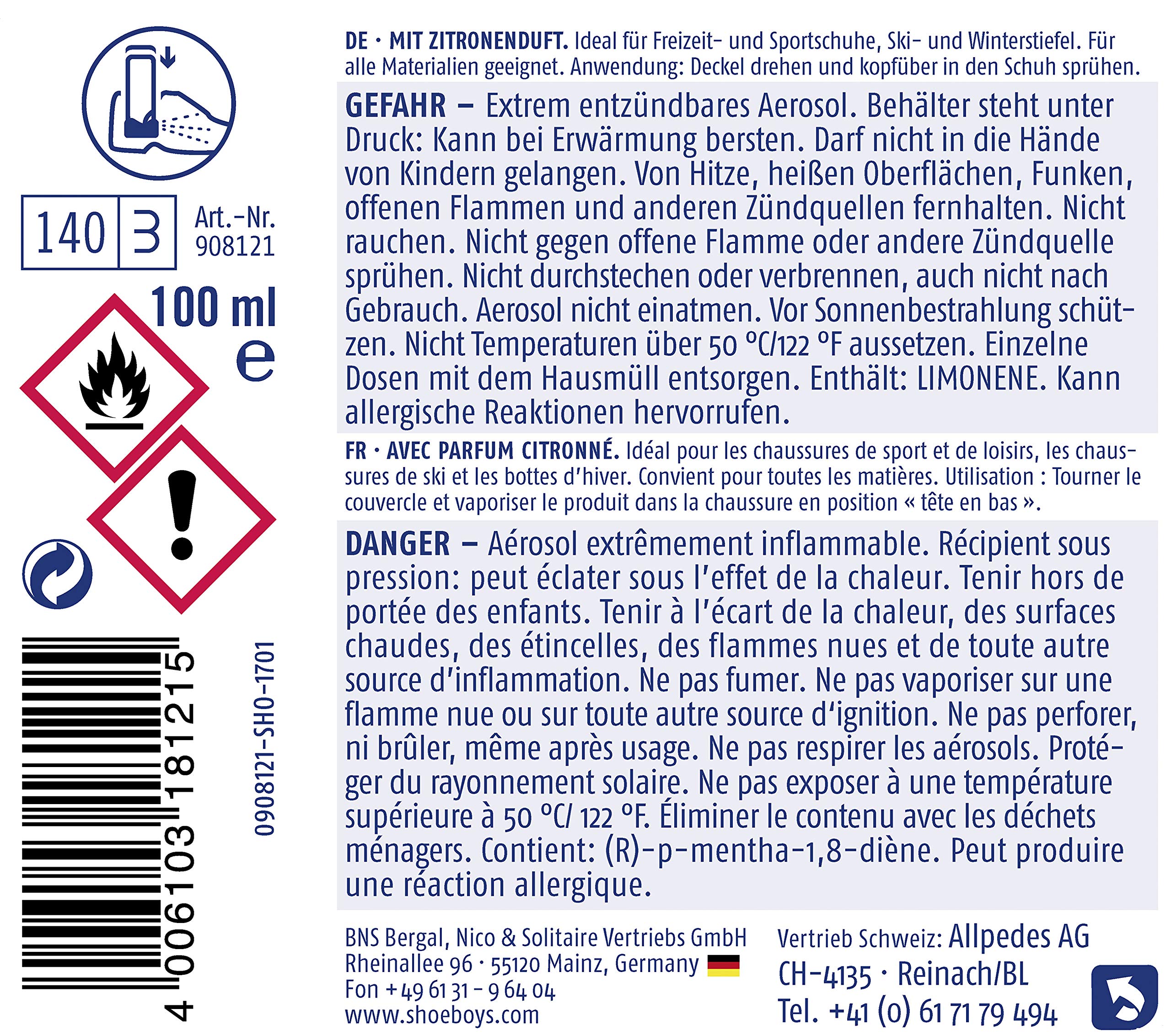 Shoeboy's Active Fresh - Schuhdeo mit Langzeitschutz-Formel, 1er Pack (1 x 100 ml)