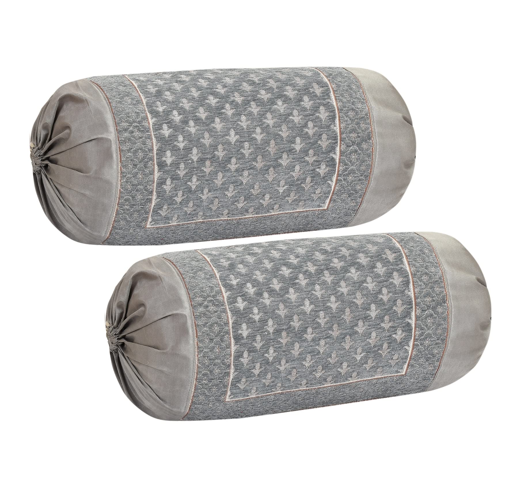 FRESH FROM LOOM Wrinkle Free Bolster Cover Set | 16x32 Inches |300 Tc | Bolster Dewan Round Pillow Covers | Bed Side Long Pillow Case | Soft and Velvet Fabric - (Star Maroon - Pack of 2)-image-44