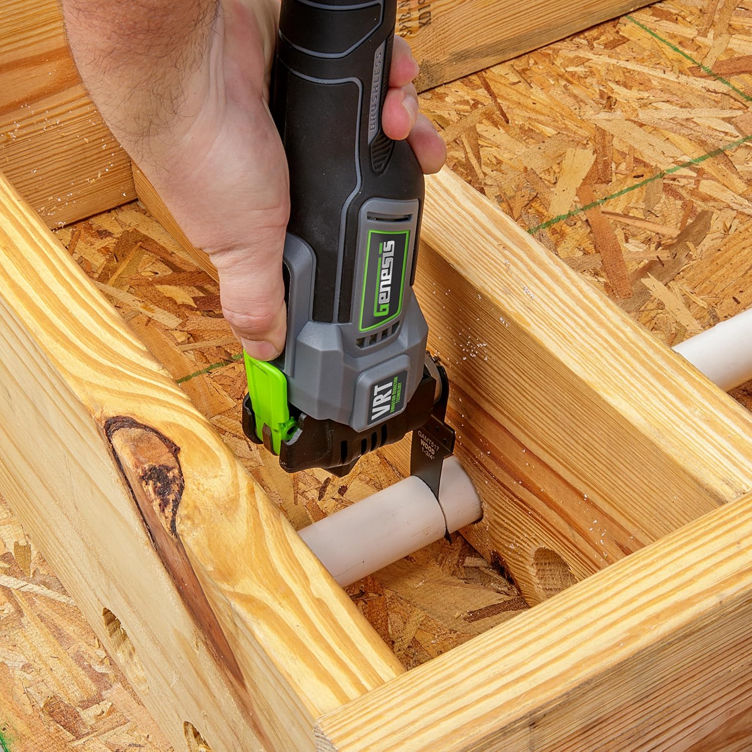 Genesis G20MAX 20V Brushless Oscillating Multi-Tool, Vibration-Reduction Technology (VRT), with Battery, Charger and Accessories (GLMT20BH)