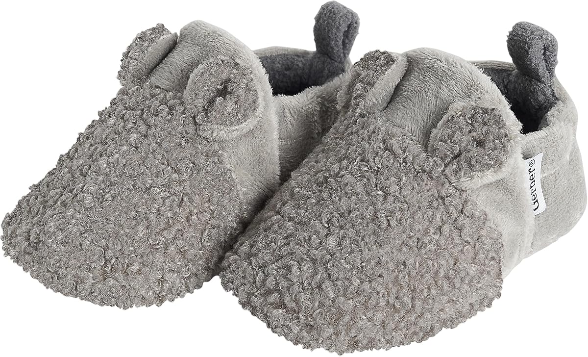 Gerber Baby Girls Fleece Lined Non Skid Soft Slipper Booties With Ears