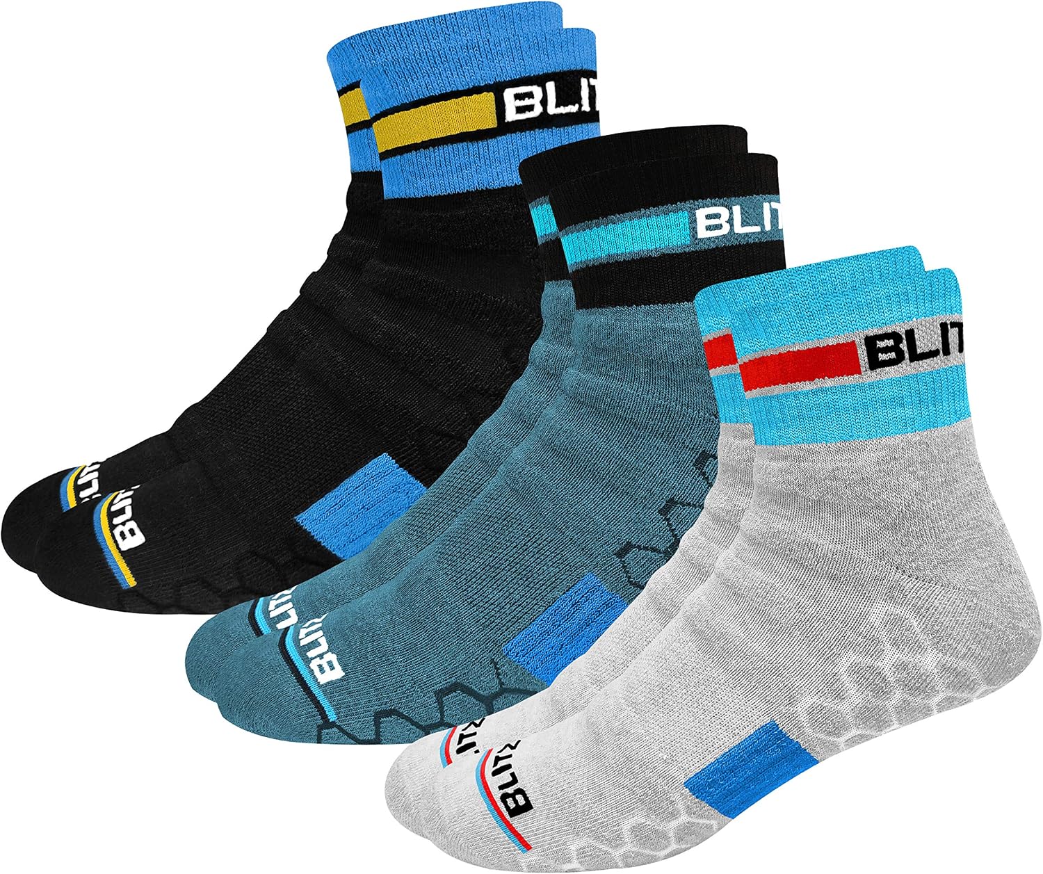 L Grey, Teal, Black