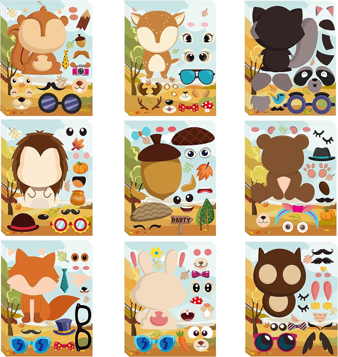 Haooryx 40Pcs Make Your Own Stickers Sheet, Cute Make a face Sticker